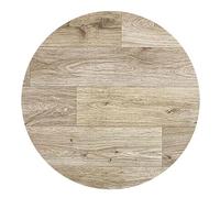 Tapis vinyle effet parquet pour cuisine, salon, salle de bain, maison, cuisine, couloir - plusieurs tailles - Texture bois chêne rond 133 cm D, lavable - antidérapant, revêtement de sol et résistant