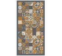 Tapis Vinyle Panorama Carreaux Ciments Cuisine Orange 60x110 cm - Tapis pour Cuisine, Bureau et Salon en PVC