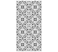 Panorama Tapis Vinyle - Modèle Carreaux Ciments Fleur Gris 80x200 cm - Différentes Tailles - Deco Maison, Cuisine, Chambre et Exterieur