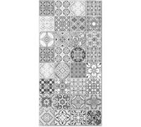 Panorama Tapis Vinyle - Modèle Carreaux Ciments Jaen Gris 40x80 cm - Différentes Tailles - Deco Maison, Cuisine, Chambre et Exterieur