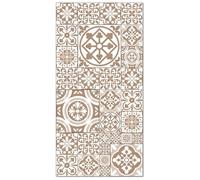 Tapis Vinyle Panorama Carreaux Ciments Talavera Brun 40x80 cm - Tapis pour Cuisine, Bureau et Salon en PVC