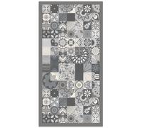 Tapis Vinyle Panorama Carreaux de Ciments Cuisine Gris 60x110 cm - Tapis pour Cuisine, Bureau et Salon en PVC