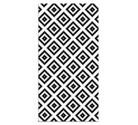 Tapis Vinyle Panorama Carrés Noirs 80x300 cm - Tapis pour Cuisine, Bureau et Salon en PVC