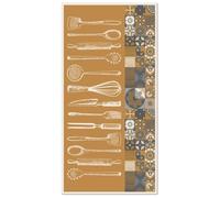 Tapis Vinyle Panorama Cuisine Utensile Cuisine Orange 60x110 cm - Tapis pour Cuisine, Bureau et Salon en PVC