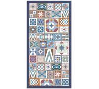 Tapis Vinyle Panorama Style Carreaux Ciments Multicoleur 40x80 cm - Tapis pour Cuisine, Bureau et Salon en PVC