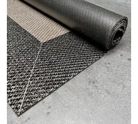 Tapis vinyle Premium intérieur et extérieur Haute Qualité Noir 60x200 cm | Antidérapant lavable imperméable extra-plat pour intérieur cuisine salon chambre couloir extérieur résistant pluie StoresDeco