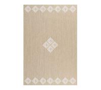 Tapis vinyle tressé Premium de Haute Qualité Tapis de chambre Lavable antidérapant et résistant Ethnique blanches 60x200 cm