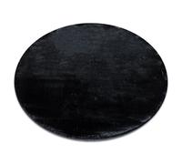 Tapis VISCO cercle gris foncé 5 peluche IMITATION FOURRURE DE LAPIN cercle 120 cm