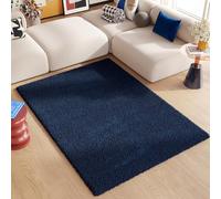 TAPISO Essence Tapis Shaggy Poils Longs Moderne Bleu Marine Uni Tapis Salon Chambre Adulte Enfant Descente de Lit Moelleux Super Soft Epais Oeko-TEX 200 x 300 cm
