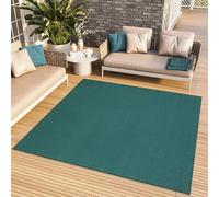 TAPISO Mono Carré Tapis Poil Court Intérieur Design Moderne Bleu Foncé Motif Uni Tapis Salon Chambre Adulte Salle à Manger Cuisine Résistant Extérieur Oeko-TEX 120 x 120 cm