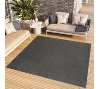 TAPISO Mono Carré Tapis Poil Court Intérieur Design Moderne Gris Foncé Motif Uni Tapis Salon Chambre Adulte Salle à Manger Cuisine Résistant Extérieur Oeko-TEX 160 x 160 cm