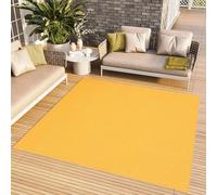 TAPISO Mono Carré Tapis Poil Court Intérieur Design Moderne Jaune Motif Uni Tapis Salon Chambre Adulte Salle à Manger Cuisine Résistant Extérieur Oeko-TEX 120 x 120 cm