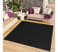 TAPISO Mono Carré Tapis Poil Court Intérieur Design Moderne Noir Motif Uni Tapis Salon Chambre Adulte Salle à Manger Cuisine Résistant Extérieur Oeko-TEX 250 x 250 cm