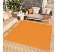 TAPISO Mono Carré Tapis Poil Court Intérieur Design Moderne Orange Motif Uni Tapis Salon Chambre Adulte Salle à Manger Cuisine Résistant Extérieur Oeko-TEX 200 x 200 cm