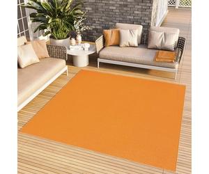 TAPISO Mono Carré Tapis Poil Court Intérieur Design Moderne Orange Motif Uni Tapis Salon Chambre Adulte Salle à Manger Cuisine Résistant Extérieur Oeko-TEX 160 x 160 cm