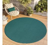 TAPISO Mono Rond Tapis Poil Court Intérieur Design Moderne Bleu Foncé Motif Uni Tapis Salon Chambre Adulte Salle à Manger Cuisine Résistant Extérieur Oeko-TEX 120 x 120 cm