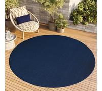 TAPISO Mono Rond Tapis Poil Court Intérieur Design Moderne Bleu Marine Motif Uni Tapis Salon Chambre Adulte Salle à Manger Cuisine Résistant Extérieur Oeko-TEX 200 x 200 cm