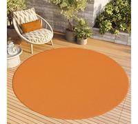 TAPISO Mono Rond Tapis Poil Court Intérieur Design Moderne Orange Motif Uni Tapis Salon Chambre Adulte Salle à Manger Cuisine Résistant Extérieur Oeko-TEX 240 x 240 cm
