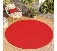 TAPISO Mono Rond Tapis Poil Court Intérieur Design Moderne Rouge Motif Uni Tapis Salon Chambre Adulte Salle à Manger Cuisine Résistant Extérieur Oeko-TEX 200 x 200 cm