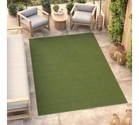 TAPISO Mono Tapis Poil Court Intérieur Design Moderne Vert Motif Uni Tapis Salon Chambre Adulte Salle à Manger Cuisine Résistant Extérieur Oeko-TEX 180 x 250 cm