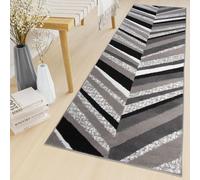 Tapiso Tapis MAYA Moderne Gris Noir Salon ÖKO-TEX 80 x 650