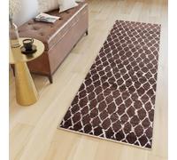 Tapiso Tapis SARI Moderne Marron Crème Salon ÖKO-TEX 80 x 190
