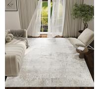 TAPISO Trend Tapis à Poil Court - Tapis Moderne de Haute Qualité - Élégant Tapis de Salon en Gris Beige - Motif Rayures Estompées - Tapis Facile d’Entretien - Oeko-TEX 80 x 150 cm