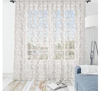 Tapisserie ABAKUHAUS Vintage, motifs floraux nostalgiques avec de jolies fleurs aux tons pastel, tapisserie en satin soyeux pour salon ou chambre à coucher, 160 cm x 274 cm, gris, jaune, rose pâle