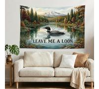 Tapisserie aquarelle citation nature Lac Loon 152,4 x 101,6 cm