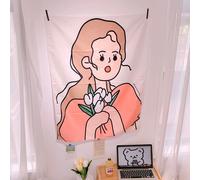 Tapisserie Créative Imprimée Pour Fille, Mignonne Et Personnalisée, Pour Salon, Chambre À Coucher, Arrière-Plan, Peinture Murale En Tissu, Petite Et Fraîche