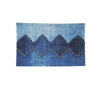 Tapisserie décorative en polyester à 4 œillets - 1,2 x 1,8 m | Drapeaux extérieurs imprimés en denim bleu dégradé pour fond de maison de porte de mur extérieur