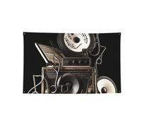 Tapisserie décorative en polyester à 4 œillets - 61 x 91 cm | Drapeaux extérieurs imprimés d'art de musique pour mur extérieur porte maison fond