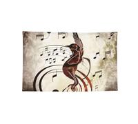 Tapisserie décorative en polyester à 4 œillets - 61 x 91 cm | Symbole de musique imprimé drapeaux extérieurs pour mur extérieur porte maison fond