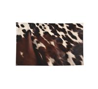 Tapisserie décorative en polyester à 4 œillets - 91 x 152 cm | Drapeaux extérieurs imprimés en peau de vache marron pour fond de maison de mur extérieur