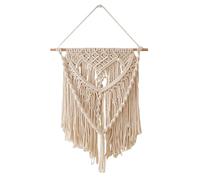 Tapisserie en tissu bohème - Attrape-rêves avec pompons tressés bohème 50 x 70 cm | Décoration murale avec tapisserie | Décoration d'appartement avec tapisserie bohème faite à la main
