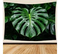 Tapisserie Murale en Tissu Imprimé 3D Monstera Délicieuse 200x180 cm, XXL Tenture Murale Plantes Vertes Tropicales Tapis Mural Décoration pour Salon Chambre Dortoir Maison C.127