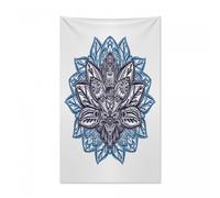 Tapisserie murale et couvre-lit Abakuhaus Blatt, fleur de lotus bohème en tissu microfibre doux, couleurs vives qui ne ternissent pas, lavable, 140 x 230 cm, bleu violet indigo