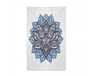Tapisserie murale et couvre-lit Abakuhaus Blatt, fleur de lotus bohème en tissu microfibre doux, couleurs vives qui ne ternissent pas, lavable, 140 x 230 cm, bleu violet indigo