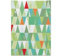 Tapisserie murale géométrique Abakuhaus, nature simple en tissu microfibre doux, couleurs vives qui ne se décolorent pas, lavable, 110 x 150 cm, multicolore