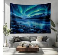 Tapisserie Murales 150x100cm Paysage D'Aurore BoréAle de RêVe Tapisserie Murale pour la Décoration de Chambre à Coucher, Salon Décorations Bleu Art Murales, Facile à Accrocher