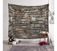Tapisserie Murales 3D, Morbuy Tissu de Fond de Mur Hippie Décoration Tenture Couverture Pique-Nique Polyester Nappe Serviette de Plage Yoga Indienne Tapestry (Mur de Pierre,200x150cm)
