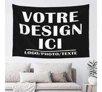 Tapisserie personnalisable affiche personnalisée Avec Photo Texte de Vacances Tenture Murale pour Salon Chambre Dortoir Décor Anniversaire Mariage Cadeau de Remise des Diplômes 152 cm x 102 cm