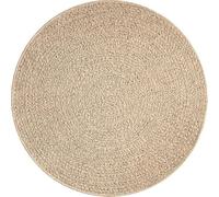TapisTrend Tapis Design Naturel 120 cm Rond Jute Moderne Effet tressé à Motif Ovale concentrique pour Salon Chambre et Salle à Manger