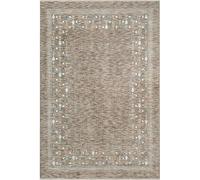 TapisTrend Tapis Oriental Beige 160x230 cm foncé Vintage à Bordure Ethnique et Motifs végétaux pour Salon et Chambre