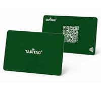 TAPiTAG - Tag NFC + QR - Carte de visite numérique sans contact en plastique - Vert et argent