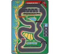 TAPITOM® Tapis Enfant Circuit Voiture de Course 95x133 cm Tapis de Jeu Route de F1 Tapis de Sol pour Chambre d'enfant Univers décoration Circuit F1 antidérapant Ourlet Normes CE