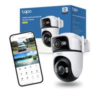 Tapo C545D Caméra Extérieur sans Fil Double Objectif 2K 3MP - Caméra Surveillance WiFi Extérieure sans Fil 360°, Détection IA Personne/Véhicule/Animal, Vision Nocturne Couleur, IP66