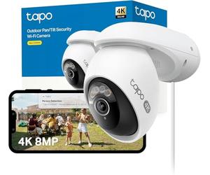 Tapo 4K Camera Exterieur WiFi 360° Reconnaissance Faciale Intégrée,C560WS | Haute Résolution,WiFi 6 bi-bande,Suivi Mouvement Intelligent & Détection IA,Alarme lumineuse et sonore,Audio bidirectionnel