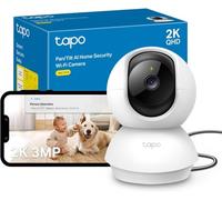 Tapo C210 Caméra WiFi Intérieure 2K 3MP, Rotation 360°, Détection de Personne&Pleurs de Bébé, Vision Nocturne, Audio Bidirectionnel, Stockage Cloud&microSD 512 Go, Alexa et Google Assistant