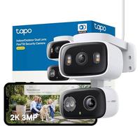 Tapo C246D Caméra de Surveillance WiFi extérieure avec Double Objectif 2K, Grand Angle 125° et téléobjectif 6 mm, Suivi Intelligent, détection IA Gratuite, Vision Nocturne Couleur